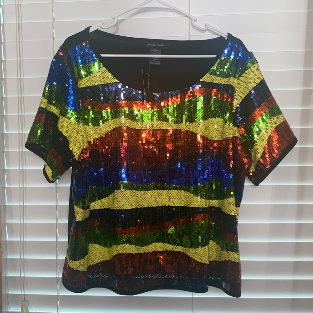 NWT Ashley Stewart sequin top size 18/20.